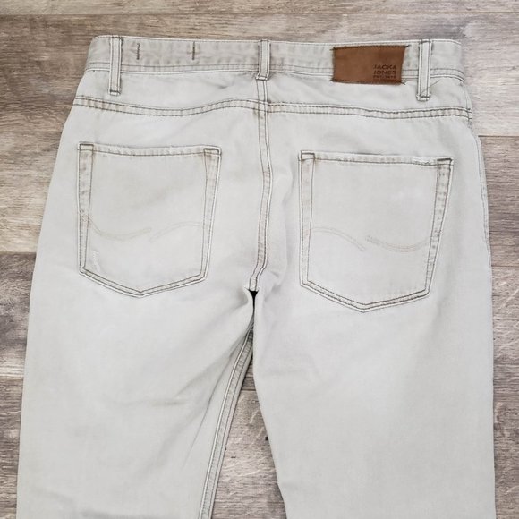 Jack and Jones Tan Slim Straight Button Fly Jeans 31W 32L - Picture 4 of 10